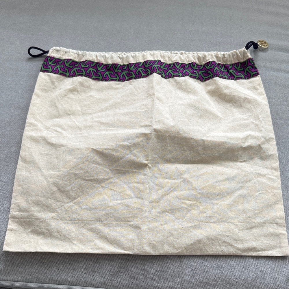Tory Burch Cream and Purple Dust Bag
